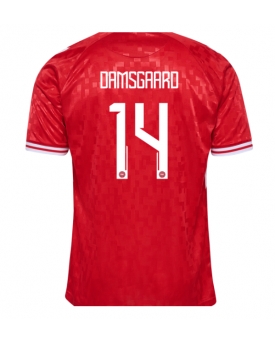 Danimarca Mikkel Damsgaard #14 Maglia Gara Casa Repliche Europei 2024